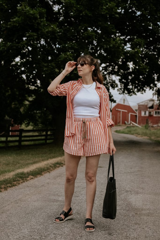 Shorts Outfit Ideas for Summer: Lunya Matching loungewear set