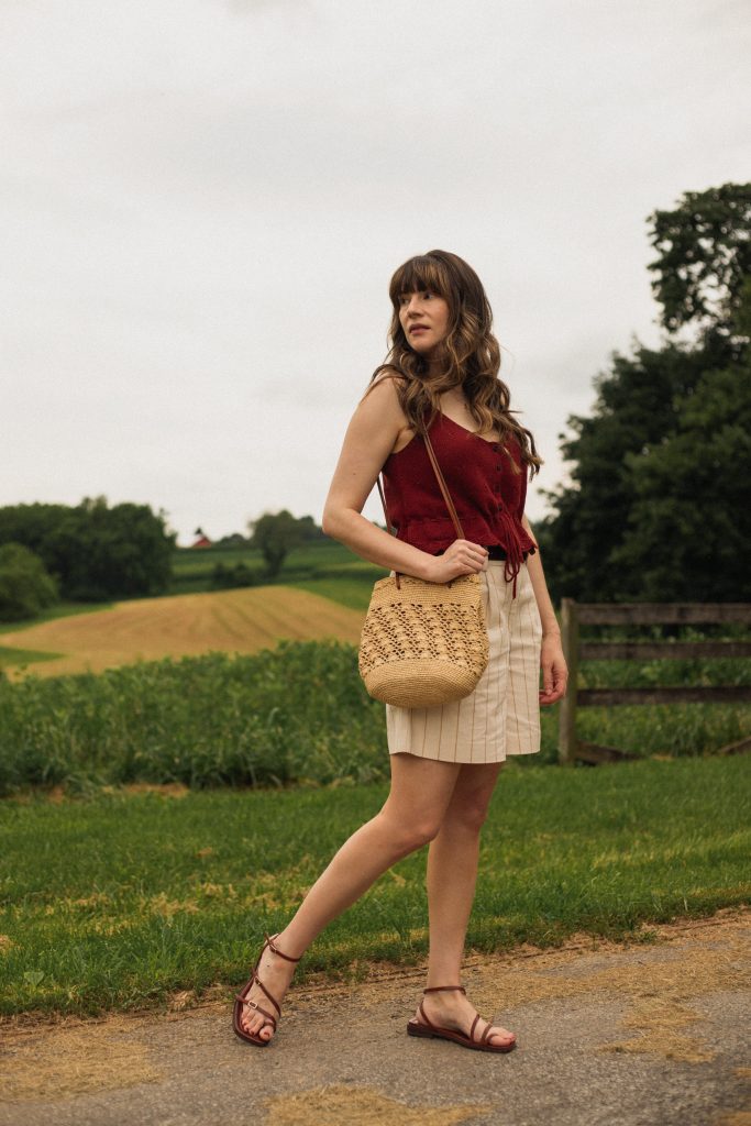 Sezane Alfred shorts with Giselle Top: shorts outfit ideas for summer